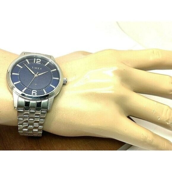 Timex Men's Watch TW2T59800 Quartz Blue Dial Silver Tone Stainless Steel 40mm - Picture 4 of 13